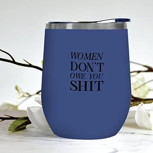 Funlucy Women ne duguju vam sranje vakuumski izolirani putovanja Blue 12oz nehrđajući čelik s push umetnom bocom vode za vruću čaj hladnu ledenu kafu