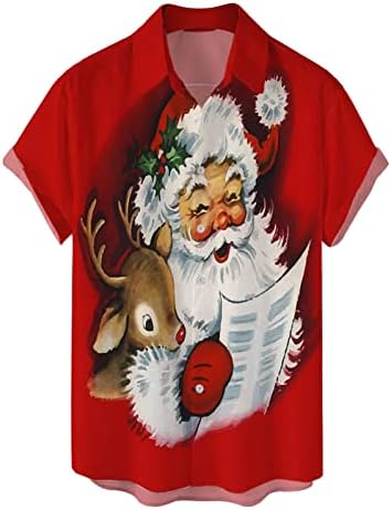 DSODAN božićni mens majice s kratkim rukavima smiješni Xmas Santa Claus Havajska majica za zabavu Grafičke