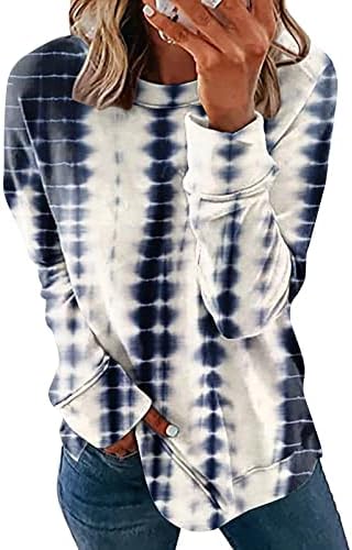 AKOLLSPPNSY WOMENS grafički zvezni zbori Crewneck majice s kravatom bez kapuljača za žene izvlačenja za žene