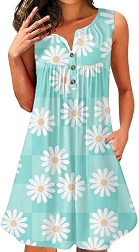 Dame Boho haljina sa džepnim ljetnim cvjetnim printom prema dolje Sund haljine casual labava floturska haljina na plaži