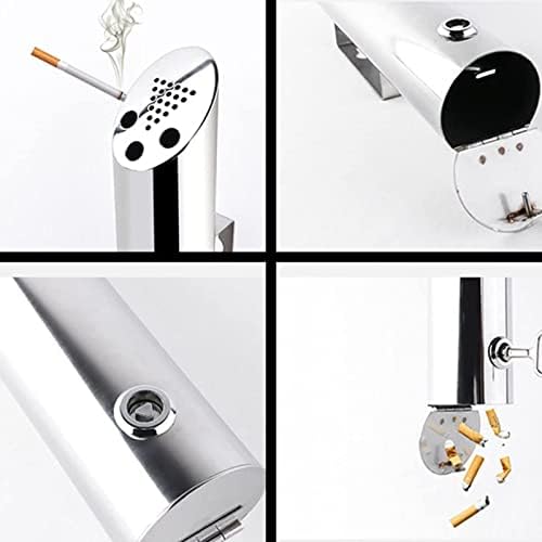 2L Vanjski pepeljara premium cilindra zidna pepeljara od nehrđajućeg čelika za cigaretu pepeljara za cigaretu koji se može zaključati stub za gašenje dima