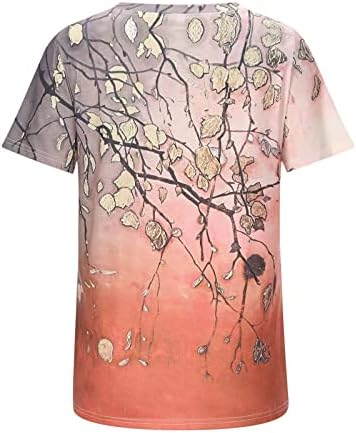 Jesen Ljetna bluza s kratkim rukavima Žene 2023 Crewneck vrat broda pamuk grafički cvjetni lounge bluza tie za dame