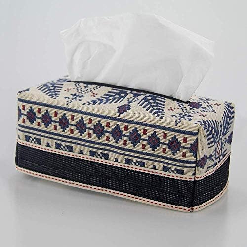 Kutija tkiva pamučna posteljina tkiva poklopac papirnog raspršivača, etnički stil Držač kutije za lice za