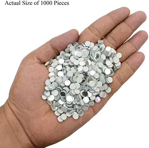 Vezitematerijal okrugli 6mm brušeni Craft Shisha ogledala za glatke ivice u srebrnoj boji 1000 komada