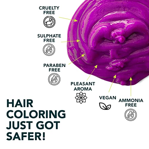 Paradyes polutrajni amonijak ,bez okrutnosti & amp; Vegan Comrii ljubičasta privremena boja za kosu, 4.2