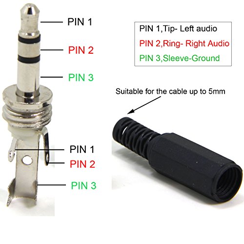 Ancable zamjena 4-Pack TRS muški utikač 3 polni Stereo 2.5 mm Tip lemljenja DIY audio kabl konektor za popravak