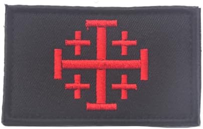 Templar Knights Jerusalem Cross Vojne patch tkanine vezene značke Patch taktičke naljepnice za odjeću sa kukom i petljom