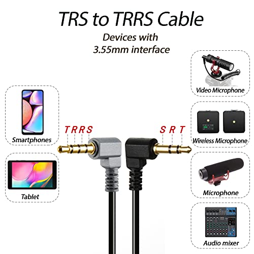 TRS to TRRS kabl 3.5 mm mikrofonski kabl, 1/8 muški do muški namotani iPhone kompatibilan sa mikrofonskim