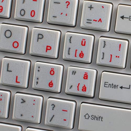 Naljepnice za Švicarsku tastaturu sa crvenom Natpisnom prozirnom pozadinom
