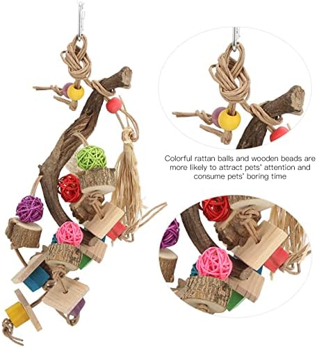 Syh & Aqye viseći papagaj za žvakanje, igračka za žvakanje i žvakaće igračke šarenog ventilatora u obliku