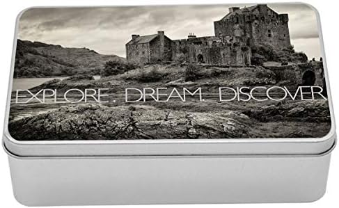 Ambesonne Dream limena kutija, Istražite Dream Otkrijte Slogan na Eilean Donan Castle Highlands Škotska,