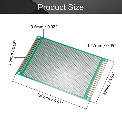 Fielect 3kom 90 x 150mm dvostrana PCB ploča univerzalna štampana Proto ploča za DIY lemljenje elektronskih
