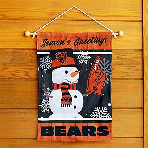 Chicago Bears Holiday Winter Snow Garden Flag Dvostrani baner