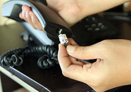Imbaprice Crno Telefon za slušalice - 3 do 25 stopa Teška kabla za hvala telefonsku kabel