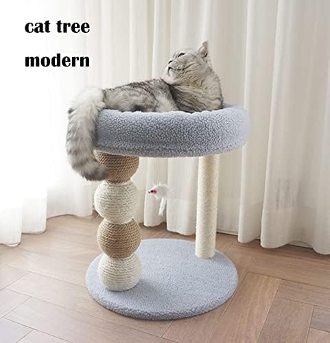 cat tree za zatvorene mačke 17. 7 inča 2 sloja Cat Condos stabilan okvir za penjanje za mačke udobno plišano