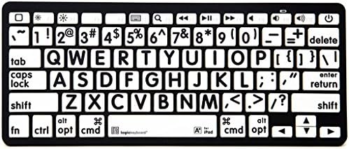 Logickeyboard XL Print American English Bluetooth mini tastatura, crna na bijelom lkbu-lpbw-bton-US