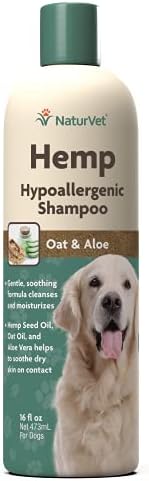 Naturvet Hemp hipoalergeni šampon sa ovsom i alojom za pse, 16oz tečnost, proizveden u SAD