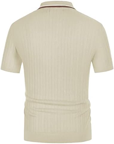PJ Paul Jones Muške pletene polo majice kratki rukav Teksturirani pulover Golf polo T majice