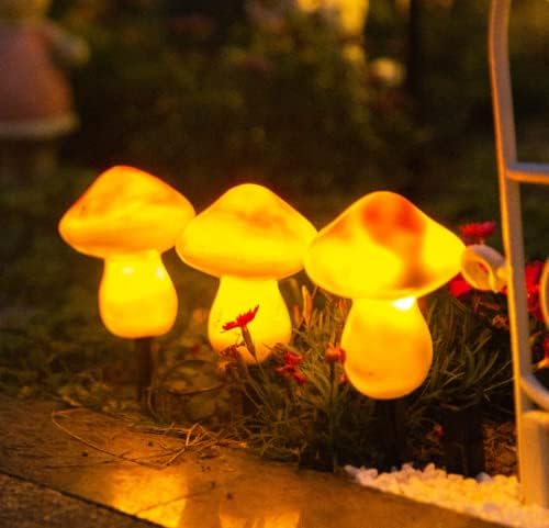 EDJOSE vanjski solarni vrtni svjetiljke - gljiva solarna svjetla Vrtni ulog LED svjetla noć treperi gljive