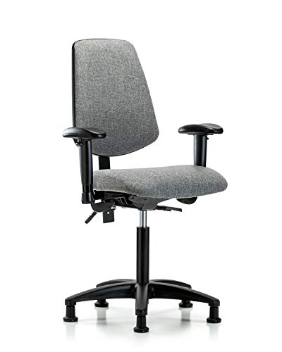 LabTech sjedeća LT42292 stolica sa srednjom klupom, tkanina, najlonska baza sa srednjim leđima-ruke, Glides,