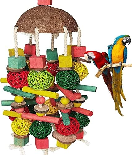 Jembr Cohrot žvakačke igračke kokosove školjke Boja lanac dizalica pribor pribor za ptice