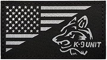 Kseen taktički K9 jedinični patch za patch K-9 USA zastava IR infracrvene reflektirajuće zakrpe Morale značke