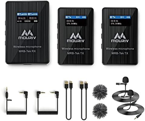 MOURIV MRB-Tek Kit2 48-kanalni UHF Dual Wireless Lavalier mikrofonski sistem kompatibilan sa DSLR fotoaparatima,