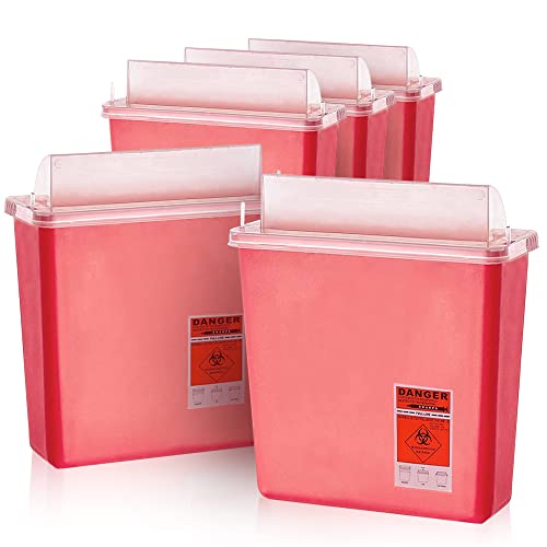 Amz medicinski Supply Translucent Red Sharps kontejneri sa simbolom Biohazarda 10, 5x4, 75x10, 75 pakovanje