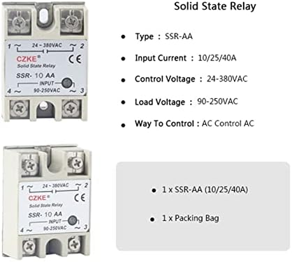 PCGV Solid State Relej SSR 10AA 25AA 40AA AC kontrola AC bijela školjka Jednofazna bez plastične poklopce