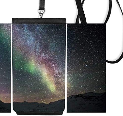 Galaxy Beautiful Stars Tamne Telefon novčanik torbica Viseće mobilne torbice Crni džep