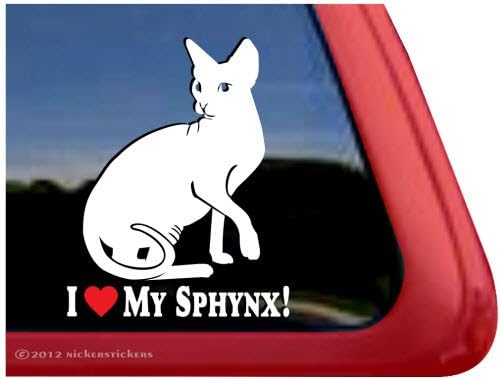 Volim svoj sphynx! ~ Bez kose mačke mačene mačene mačiće vinilne naljepnice za prozor