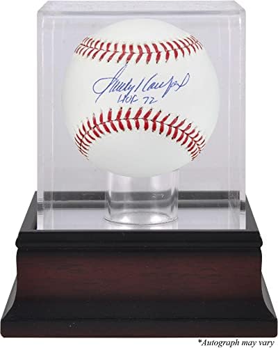 Sandy Koufax Los Angeles Dodgers je autogramirao bejzbol sa HOF 72 natpisom i kućištem za prikaz mahagonija