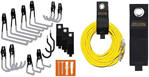SMARTOLOGY garažne Zidne kuke postavljene sa 9 paketa produžnog kabla