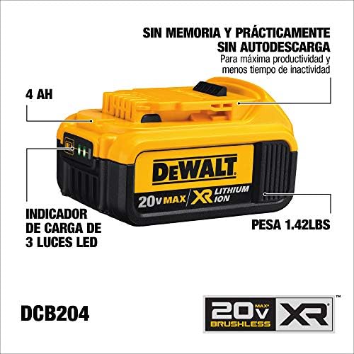 DEWALT 20V MAX Bluetooth radio, 100 ft, baterija i izmjenični kabel uključeni, prenosivi za poslovanje i 20V maks. Baterija, premium 4.0ah