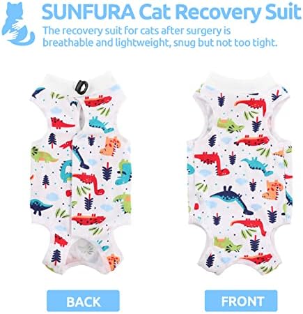 Sunfura Cot Recovery Count, Kitten Hirurški puni bodySuit za zaštitnik trbuha protiv lizanja nakon operacije,