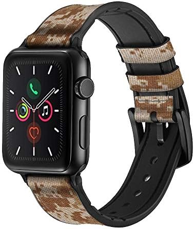 CA0517 Desert Digital Camouflage Koža i silikonski pametni remen za pametni sat za Apple Gledanje IWATch