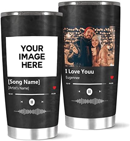 Aizelmae Personalizirani prevoz kafe, prilagođeni par Love Foto, cvjetni okvir okvira za slike sa tekstom