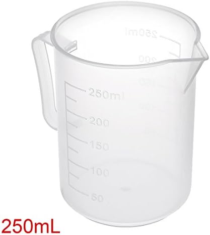 Uxcell mjerna čaša 250ml PP plastična Graduirana čaša prozirna sa ručkom za laboratorijske kuhinjske tečnosti