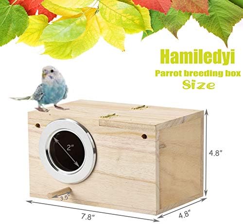 Hamiledyi Parakeet Nest Box 2pcs Ptice House Budgie Obmir za uzgoj drveta za LoveBirds, Papagaj