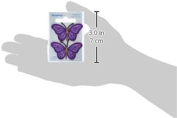 Jednostavnost Iridescentna ljubičasta leptir Applique odjeća za patch, 2pc, 1,75 x 1