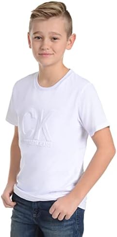 Calvin Klein Boys' Debossed Logo Crew Neck Tee
