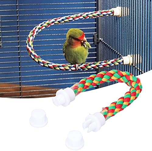 MiniFinker pamučni konop udobni kabeli, ptičji konop se šareni interni kabel za ptice penjanje igračacima za razvijanje koordinacije i ravnoteže ptica.