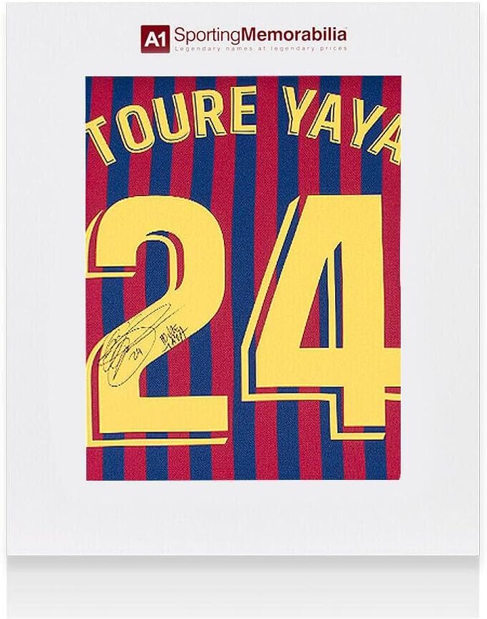 Yaya Toure potpisao je Barcelona majicu - 2018-19, broj 24 - Poklon kutija Autograph - autogramirani nogometni