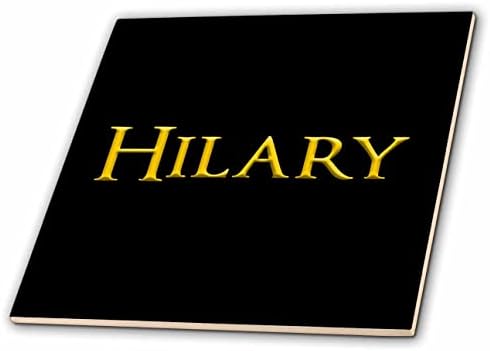3drose Hilary mainstream ime za djevojčice u SAD-u. Žuta na crnoj amajliji-pločicama