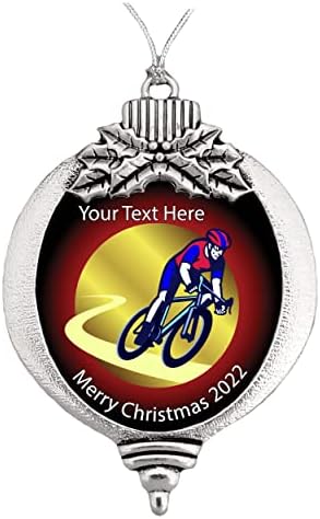 Putni biciklistički biciklistički biciklistički Božićni Ornament odaberite snjegović pahuljicu ili sijalicu