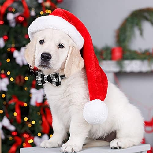 4 komada božićna bivola plairana ovratnik za pse sa lukom podesivim lukom kravate sa ovratnicima zvona sa