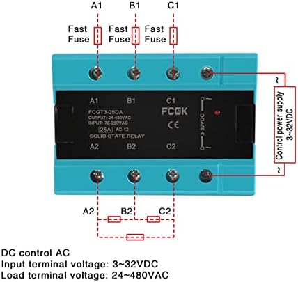 AA Trofazni čvrsti državni relej 25a 40A 100A AC do AC 3 faza SSR 70-280 VAC kontrola 24-480V