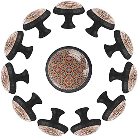 12 komada šarenih Mandala bešavnih staklenih dugmadi za Komode, 1,37 x 1,10 u okruglim kuhinjskim ormarićima