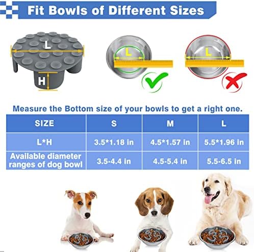 Moogrou uložak za zdjele za sporo hranilice, silikonska hrana za pse Bolws Slow Feeder mali psi, Super čvrsta