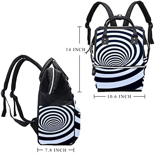 Guerotkr Travel Backpack, Bašina za pelenu, Backpack Pelenerine torbe, Swirl Crna bijela 3D Illusion Art